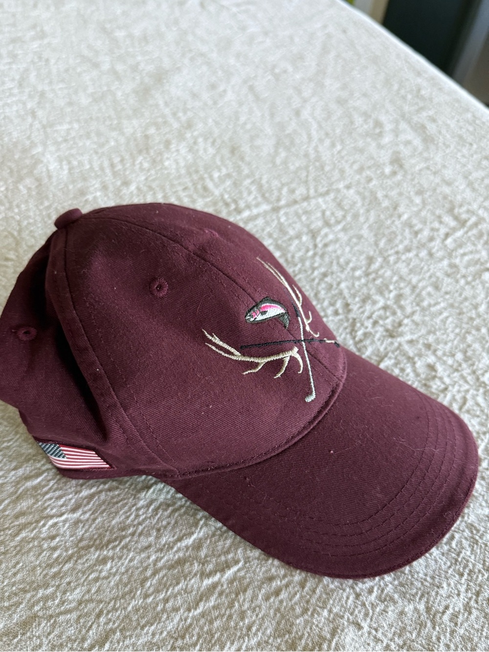 Cabela's Maroon Outdoors Baseball Cap Hat NWT